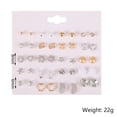 thumbnail image 2 of 20pairs/set Heart Geometric Stud Earrings Set Rhinestones Women Jewelry Gift, 2 of 7
