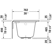 Duravit 700356000000090 60 x 30 in. Architec Soaker Alcove Bathtub with Left Drain, White