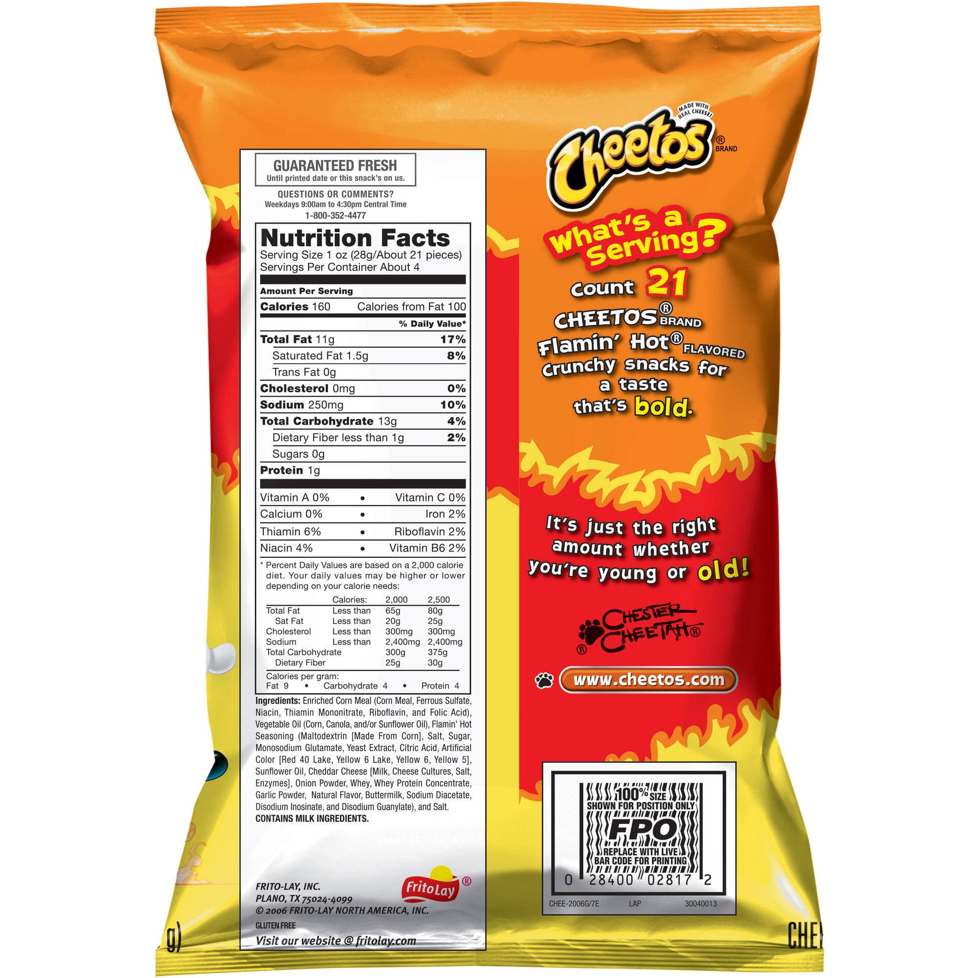 Hot Cheetos Nutrition Label Mini Bag Hot Sex Picture