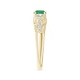 thumbnail image 3 of Angara Natural 0.45 Ct. Emerald with Diamond Vintage Inspired Ring in 14K Yellow Gold for Women (Ring Size: 11.5), 3 of 10