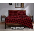 thumbnail image 2 of 4 Piece 100% Cotton Flannel Sheets Queen Size Bed Set - Warm & Extra Soft - Deep Pockets, Breathable, All Seasons Comfy - Double Brushed Bed Sheet (Buffalo Check), 2 of 9