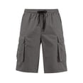 thumbnail image 6 of Athletic Cargo Shorts Mens Cotton Twill Drawstring Casual Classic Chino Stretch Short with Pockets Dark Gray L, 6 of 9