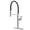 CHROME, variant on MASO Pull-Out Kitchen Faucet with 360° Swivel Modern Black Rubber Neck, Single Handle Single Hole Sink Faucet, 304 Stainless Steel, 2 Spray Modes, Brushed Nickel