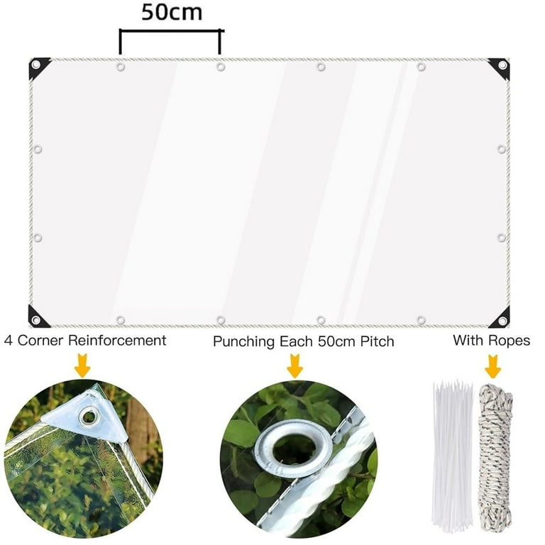 Aazon.co: BeGrit Clear Tarp Heavy Duty 6.5x20 FT Clear Waterproof