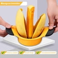 thumbnail image 2 of Cortador de mango, cuchilla divisora de acero inoxidable, para cortar y descorazonar mangos, color amarillo, 2 of 6