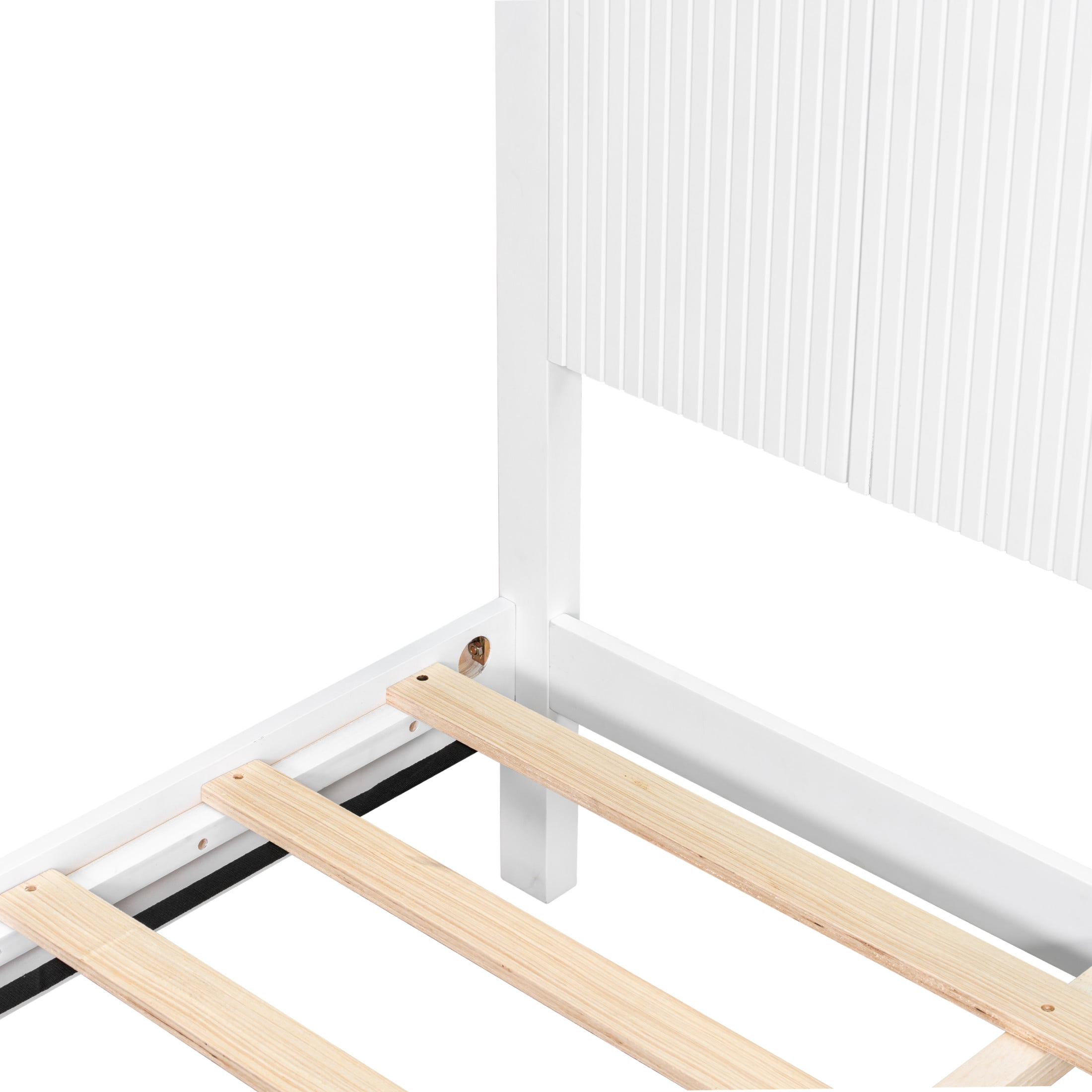 Christopher Knight Home Contemporary Queen Size Solid Wood Platform Bed Frame, Slat Support, White