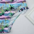 thumbnail image 7 of QLEICOM Womens Swimsuits Tummy Control Plus Size Swimsuit Coverup Bikini With Ruffle Edge Color Print Swimsuit Multicolor L, 7 of 7