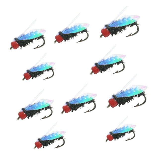 10 Uds. Señuelos de cebo de pesca con moscas para pesca con anzuelos para trucha Panfish Bass 85 mm x 3 mm Zulema Señuelos de pesca con mosca