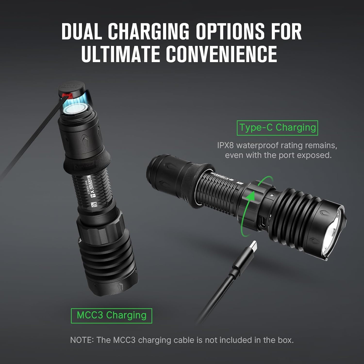 Olight Warrior X4 Lithium Ion 2600 Lumens LED Flashlight, Matte Black, WARRIORX4MTBK