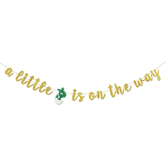 Dinosaur Baby Shower Party Decorations, Hatching Soon, A Little Dinosaur is on The Way Banner, Gender Reveal Party, Dinosaur Party Decorations, Gold Glitter