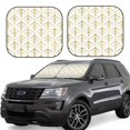 thumbnail image 1 of Fotbe White And Gold Geometry Juego de 2 Piezas de Parasoles para Parabrisas | Bloqueador Solar para Auto | Accesorios Plegables para Protección Solar Interior-Small, 1 of 6