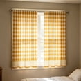 thumbnail image 4 of Mustard Yellow White Gingham Lace Hem Kitchen Curtain,Short Panel Window Valance for Sink,Breakfast Nook,Home Decor, 4 of 5