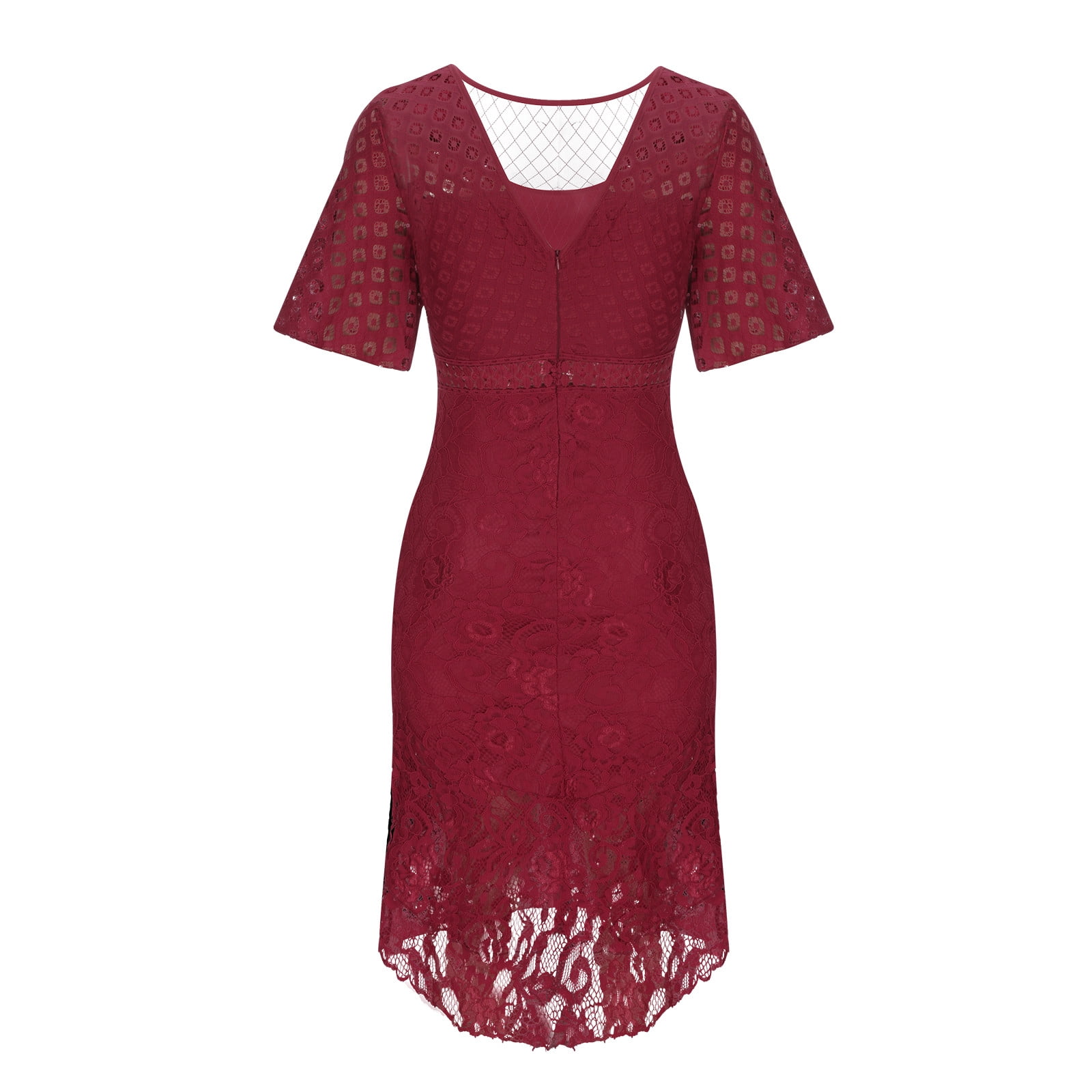 chinese dress ladies Abigail- red lace dress with pearl buttons (no belt)  heartmycloset