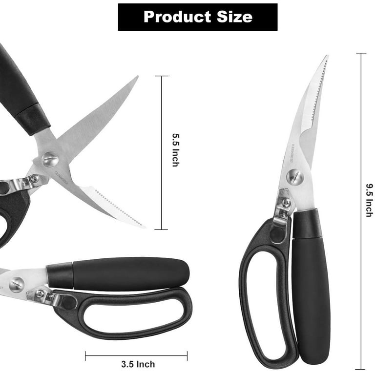 Asdirne Kitchen Scissors Set, Knife-Grade Stainless Steel, TPR Comfortable  Handle All Purpose Scissors, Include One Poultry Shears and Four Different