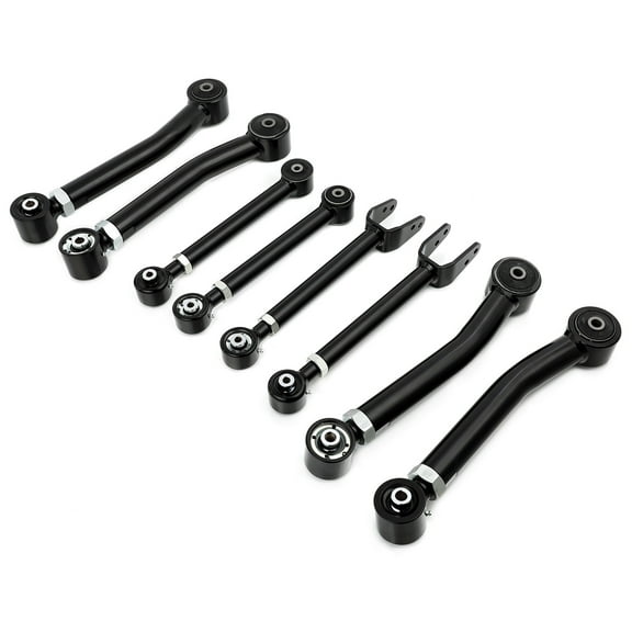 FAPO Adjustable Front and Rear Control Arms Kit Compatible with with Jeep Grand Cherokee 1993-1998, with Jeep Wrangler TJ 1997-2006, 0-8" Lift