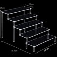 thumbnail image 1 of 1-5 Tier Acrylic Display Stand Clear Display Riser Rack for Cupcake Perfume Doll Décor Organizer Amiibo Funko POP Figures DC05 5 tier 20x10, 1 of 6