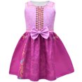 thumbnail image 2 of Girls Rapunzel Sleeveless Dress Cosplay Casual Party Costume 2-8T, 2 of 6