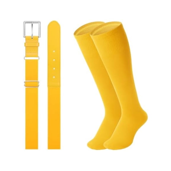 EryueerBaseball Socks and Belt for Youth Adult Softball Socks Combo Elastic Waist Belt for Men Kids Boys Girls Women