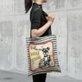 thumbnail image 4 of Welcome Schnauzer Back to School Vintage Retro All Over Print 3D Canvas Tote Bag Miniature Schnauzer Dog Lover Reusable Handbag - 02012, 4 of 5