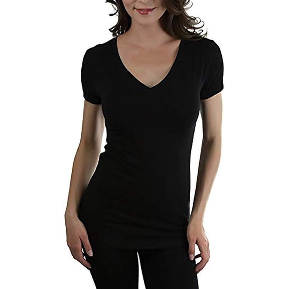 ToBeInStyle Womens Beautiful Wardrobe Classic Short Sleeve V-Neck T-Shirt