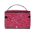 thumbnail image 3 of Yiaed Pink Glitter Print Makeup Bag Travel Cosmetic Bags for Women Girls Zipper Pouch Makeup Organizer, 3 of 4