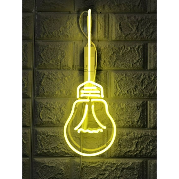 Queen Sense 14" Lamp Bulb Neon Sign Acrylic Man Cave Handmade Neon Light 114BYA2