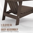 thumbnail image 3 of Tappio HDPE Adirondack Chair Set of 2, Patio Seat All Weather Outdoor Patio Chair with Cup Holder for Lawn Yard Fire Pit, Brown, 3 of 8