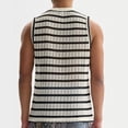 thumbnail image 4 of Tank Tops Men, Mens Crochet Sweater Vest Striped Knit Vest Sleeveless Crewneck Blouses Tops Hollow Out Tank Top, 4 of 9