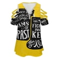 thumbnail image 4 of Motivational Decorative Picture Boxing Gloves Womens Summer V Neck Zipper Top Short Sleeve T Shirt Off Shoulder Top Casual Classy Loose Shirts, 4 of 7