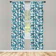 thumbnail image 2 of Ambesonne Butterfly Curtains, Bluish Winged Animals, Pair of 28"x63", Pale Blue Champagne and White, 2 of 4