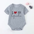 thumbnail image 2 of Odeerbi Toddler Boys Girls Clothes Baby Jumpsuit Romper Toddler Short Sleeve Letter Print T-Shirt Jumpsuit Gray 18-24 Months, 2 of 4