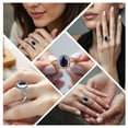 thumbnail image 2 of Gemstone Rings in Stainless Steel Ring Size - 8 Lapis Lazuli Birthstone Jewelry Birthday Christmas Gifts for Women, 2 of 7