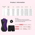 thumbnail image 5 of inlzdz Girls Rhythmic Shiny Rhinestone Gymnastics Leotard with Dance Shorts Hair Band Set Swimwear Black 14, 5 of 5