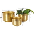 thumbnail image 3 of CosmoLiving by Cosmopolitan 9", 7", 6"H Gold Metal Planter (3 Count), 3 of 13