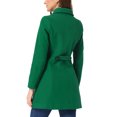 thumbnail image 3 of INSPIRE CHIC Women's Coat Single Breasted Long Sleeve Tunic-length Winter Outwear with Pockets S Green, 3 of 6