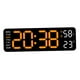 thumbnail image 4 of Reloj despertador digital con pantalla de temperatura, decoración del hogar, montaje en pared multifuncional. Luz naranja, 4 of 9