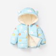 thumbnail image 3 of Ruyang Toddler Baby Dinosaur Puffer Jackets Cute Car Flowers Graphic Hooded Quilted Coat Winter Warm Cotton Down Outwear, 3 of 3