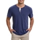 thumbnail image 1 of Camisetas Henley para hombres INSPIRE CHIC, casuales de verano, de manga corta, con botones, camiseta básica, S azul, 1 of 6