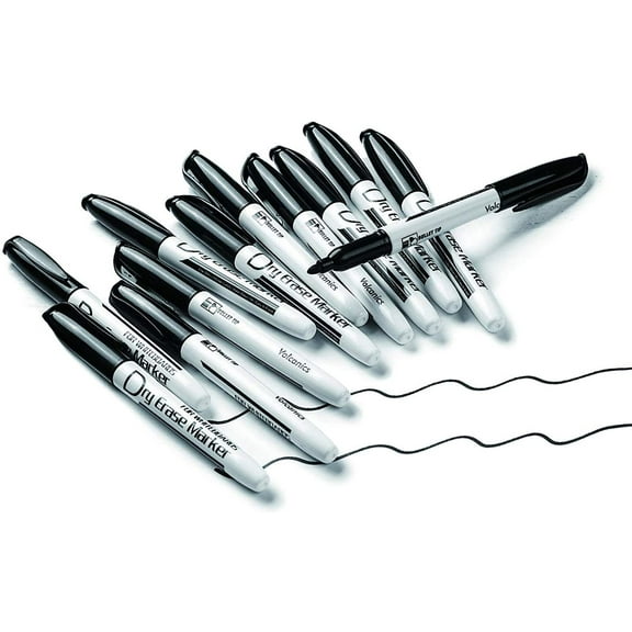 Volcanics Dry Erase Markers Bulk Pack of 60 Low Odor Fine Whiteboard Markers Pens , 10 Assorted Colors for Whiteboard Dry Erase Calendar