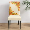 thumbnail image 4 of Dining Chair Slipcover, Thanksgiving Maple Leaves Fall Vintage Gradient Green to Orange Leaf Stretch Kitchen Chair Covers Removable Parsons Chair Protector Covers for Banquet Party, Set of 4, 4 of 6