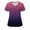 Purple, variant on Staron Women's Short Sleeve V-Neck Tops Casual Fashion Blouse with Pockets Gradient Print Work Uniform Shirt, Red XL