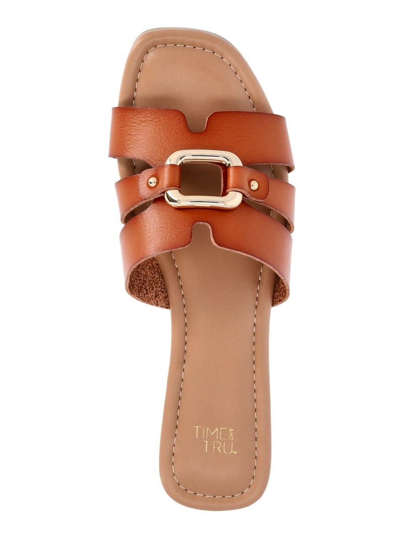 Time and Tru Women's Hardware Slide Sandals - Walmart.com