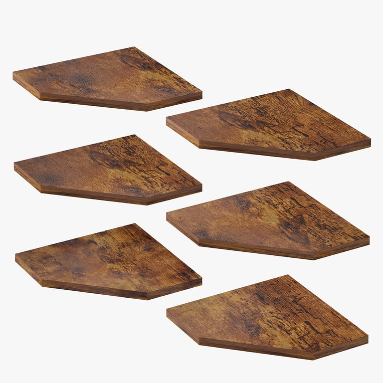 Fairy Rustic Corner Floating Shelves Set of 6, Brown Farmhouse photo 7