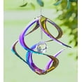 thumbnail image 2 of Wind & Weather Hanging Iridescent Metal Spiral Wind Spinner with Clear Crystal Center, 2 of 2