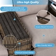 thumbnail image 4 of Harper & Bright Designs Patio Loveseat Lounge Recliner with Adjustable Backrest, Wicker Outdoor Lounge Chair Set with Acacia Wood Armrests and Built-in Storage Table for Poolside & Garden, Brown, 4 of 10