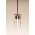 thumbnail image 6 of allen + roth Vallymede Aged Bronze Farmhouse Clear Glass Jar Mini Hanging Pendant Light, 6 of 9