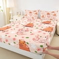 thumbnail image 3 of Homewish Cartoon Animal Cypabara Twin Sheet Sets,Cute Axolotl Twin Fitted Sheet,Pink Cherry Blossom Flat Sheet For Girs Teens,Breathable Home Decor,3-Piece, 3 of 7