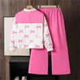 thumbnail image 4 of REDARER Girls 2-Piece Outfit - Long Sleeve Top & Pants with Detachable Bow, Soft Casual Wear for Everyday Play,Size:10-11 Years, 4 of 6