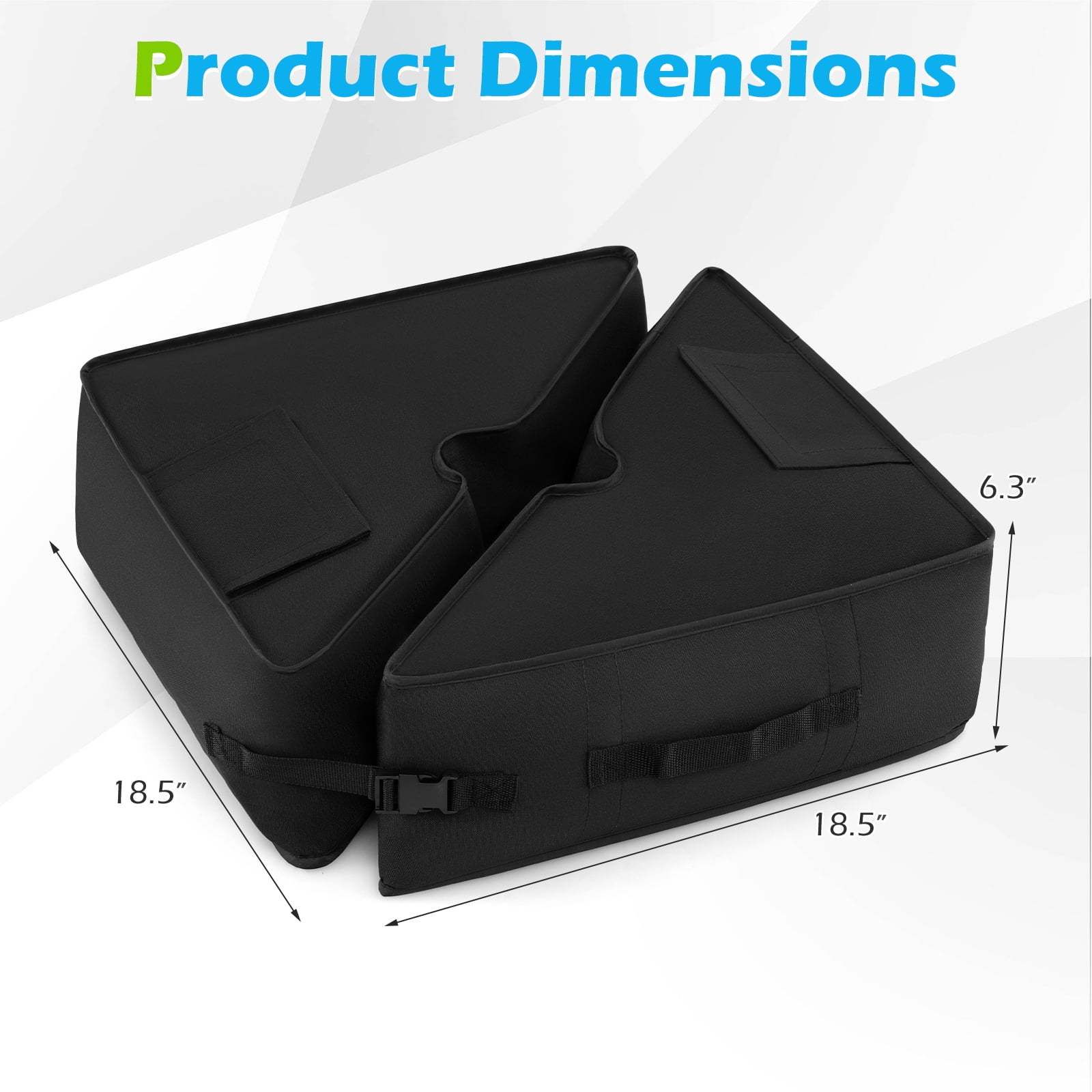 Gymax 2-Pack Square Umbrella Base Weight SandbagsPatio Umbrella Stand w/ Slots