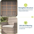 thumbnail image 5 of IdealHouse 3-Piece Outdoor Patio Furniture Set, Patio Porch Furniture Sets with Cushions and Tempered Glass Table for Porch & Garden, Grey, 5 of 8